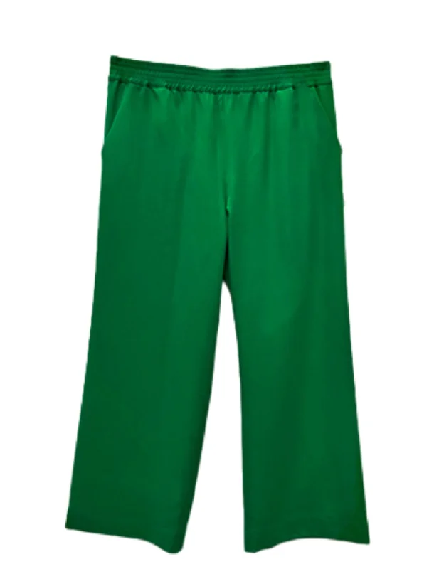 Riley Wide Pajama Style Pant- Green Comfortable Cargo Pants