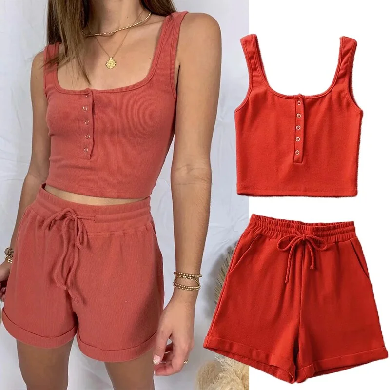 WESAY JESI Ladies Casual Suit Sling + Pants 2022 Tricolor Vest Sleeveless Elastic Pants Belt Casual Daily Lady Suit Soft Sweatpants Style WESAY JESI Ladies Casual Suit Sling + Pants 2022 Tricolor Vest Sleeveless Elastic Pants Belt Casual Daily Lady Suit Soft Sweatpants Style
