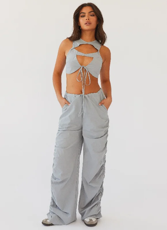 Fluorescent Nights Pants - Cement Blue Formal Slim Pants