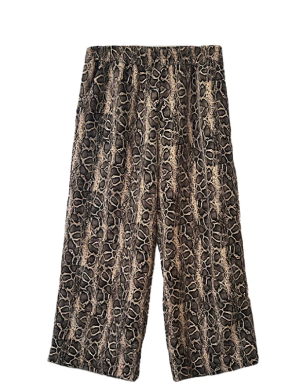 Riley Wide Pajama Style Pant- Python Lightweight Linen Pants