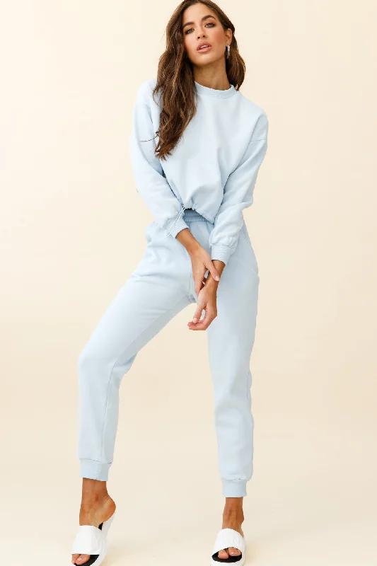 Monterey Elasticated Waist Jogger Pants Blue Comfortable Maternity Pants