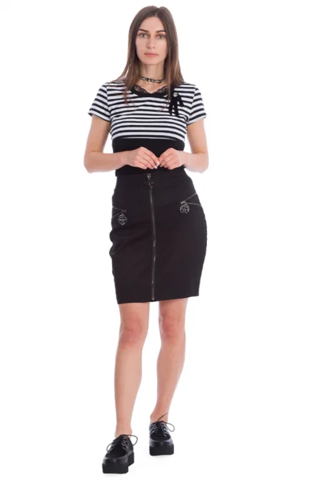 Banned Apparel - Night Zip Skirt wool skirt sturdy