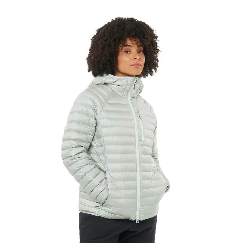 Women's Elixir Micro Down Hooded Jacket Welt Pockets Slit Pockets Flap Pockets