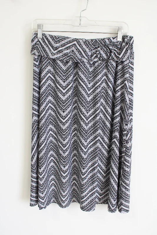 Robert Louis Black White Chevron Skirt | L velvet skirt sumptuous