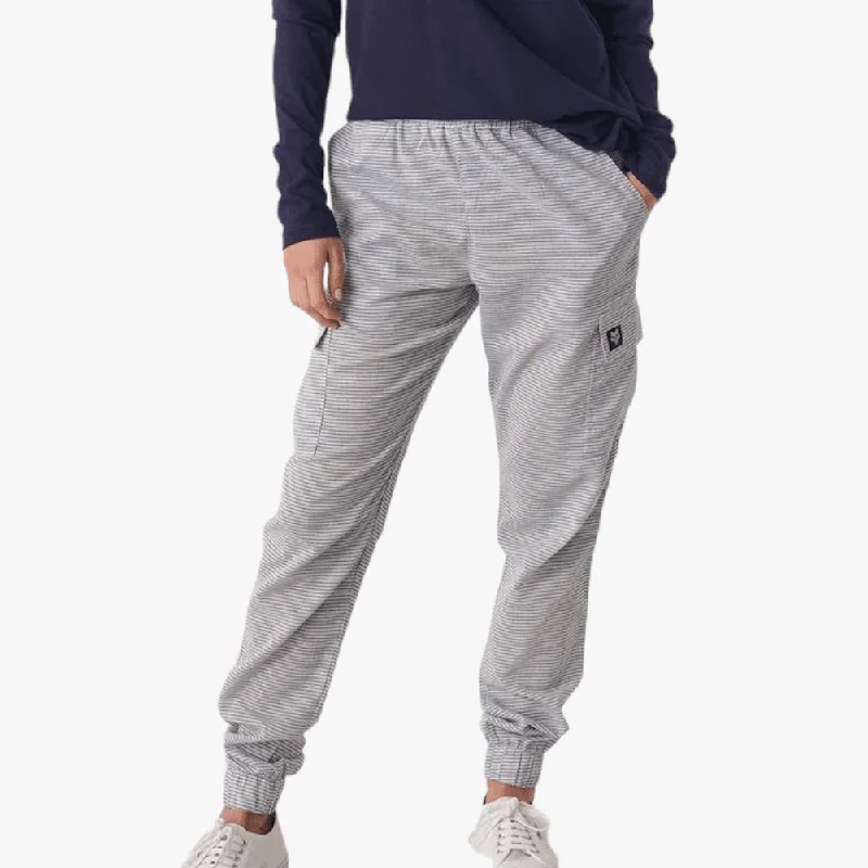 Fox Womens Backyard Cargo Pants Blue Natural Stripe Wide-Legged Palazzos