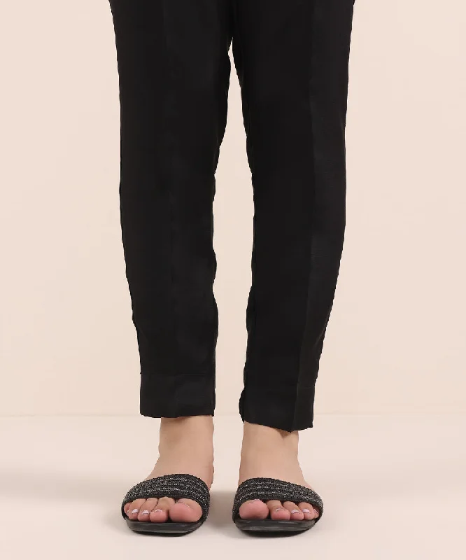 Raw Silk Straight Pants Comfy Athletic Pants