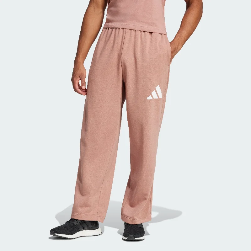 Men's adidas Essentials Wide Leg 3 Bar Logo Pants Trendy Velvet Pants