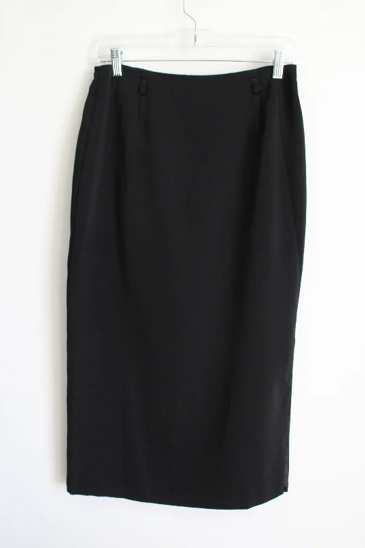 Sag Harbor Vintage Black Skirt | 10 high slit skirt