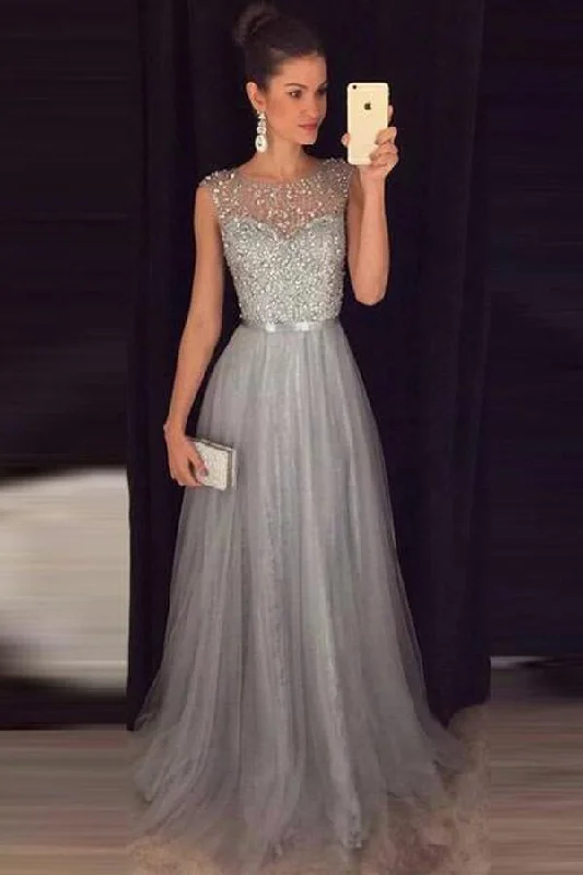 Silver Grey Prom Dress, Evening Gown, Graduation School Party Dress, Winter Formal Dress Tunics Party sparkling Silver Grey Prom Dress, Evening Gown, Graduation School Party Dress, Winter Formal Dress Tunics Party sparkling