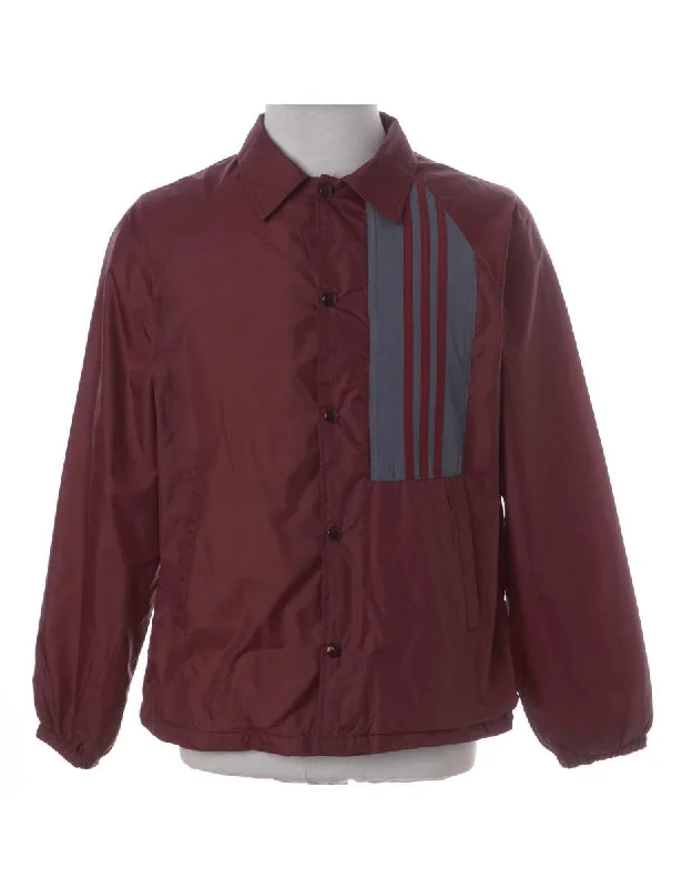 Label Tino Stripe Front Coach Jacket Notch Collar Peter Pan Collar Cowl Neck