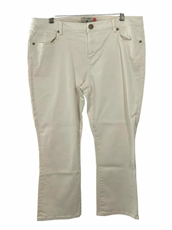 Cabi Size 10 White Pants Relaxed Fit Trousers
