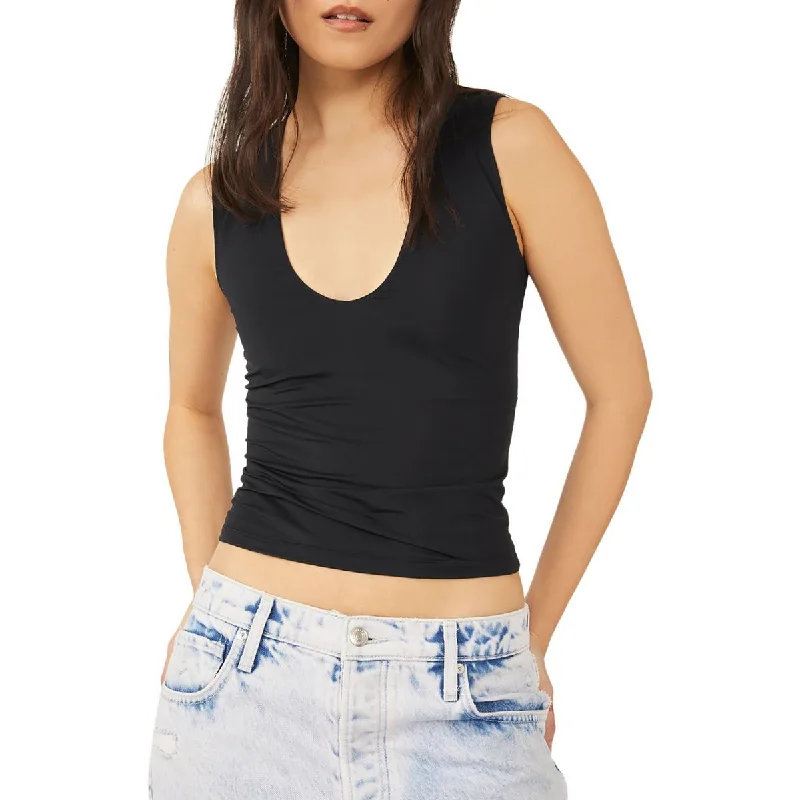 Intimately Free People Womens V Neck Sleeveless Tank Top charcoal tank top