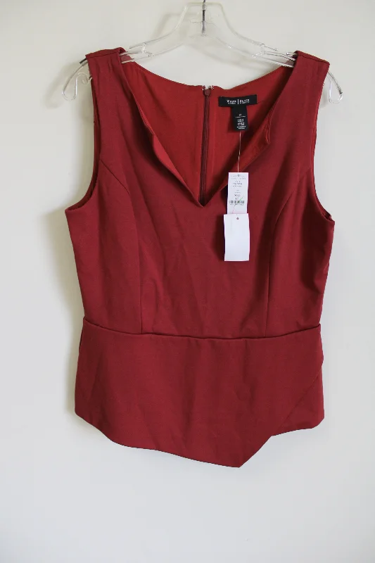 NEW White House Black Market Cinnamon Asymmetrical Tank Top | 12 spandex blend tank