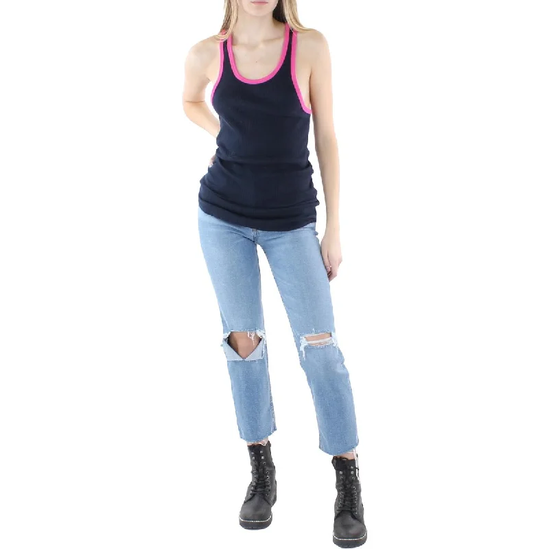 Sundry Womens Ribbed Racerback Tank Top flexible tank top