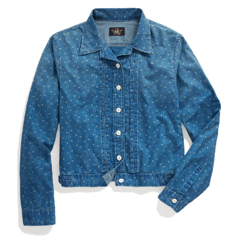 RRL by Ralph Lauren Womens Indigo Floral Cotton-Linen Shirt Jacket Indigo Multi Corduroy Jacket Velvet Jacket Brocade Jacket RRL by Ralph Lauren Womens Indigo Floral Cotton-Linen Shirt Jacket Indigo Multi Corduroy Jacket Velvet Jacket Brocade Jacket