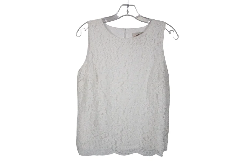 Ann Taylor LOFT White Lace Tank | S Petite cherry red tank