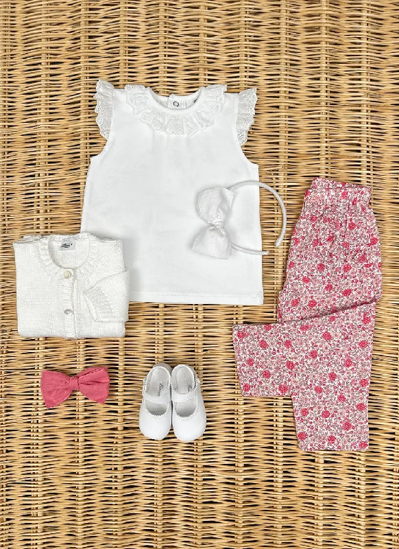 Girly red flowers pants Chic Slim Fit Pants