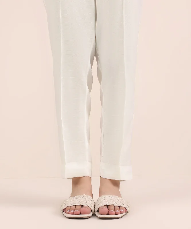 Raw Silk Straight Pants Trendy Palazzo Pants
