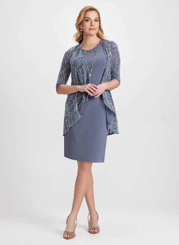 Cocktail Dress & Jacket Set Herringbone Jacket Checkered Jacket Solid Jacket