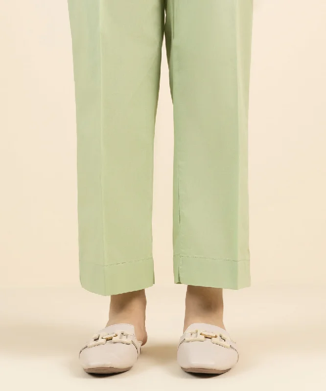 Solid Cambric Straight Pants Comfortable Denim Leggings