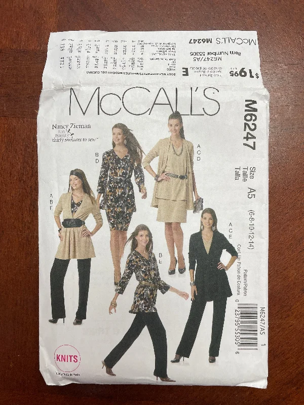 2010 McCall's 6247 Pattern - Jacket, Tops, Sash, Skirt and Pants FACTORY FOLDED Knit Fabric Woven Fabric Fleece Fabric 2010 McCall's 6247 Pattern - Jacket, Tops, Sash, Skirt and Pants FACTORY FOLDED Knit Fabric Woven Fabric Fleece Fabric