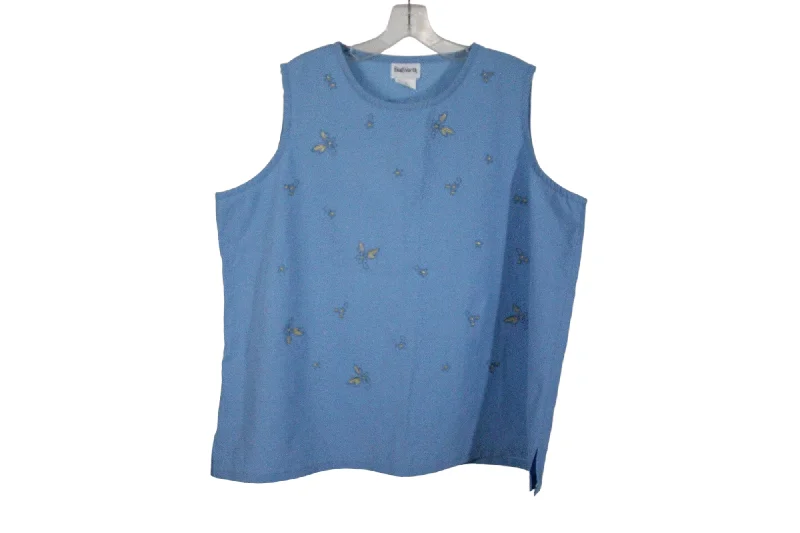 Bonworth Blue Embroidered Tank Top | XL peach tank top