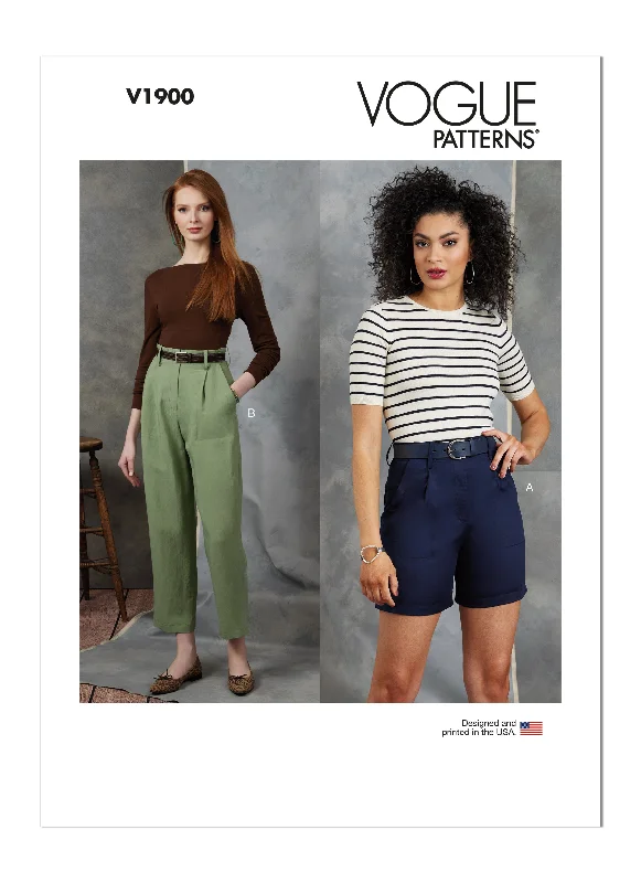 Vogue Pattern V1900 Misses' Shorts & Pants Warm Wool Trousers