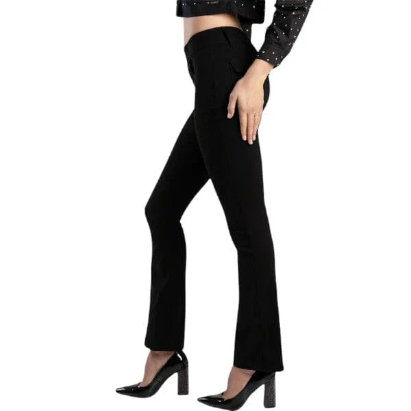Sissy Boy Womens Tony Mid Rise Bootleg Pants Black Comfortable Jogger Trousers
