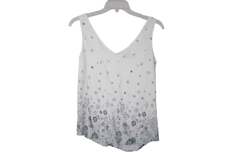 SO White Floral Tank | XS relaxed fit tank