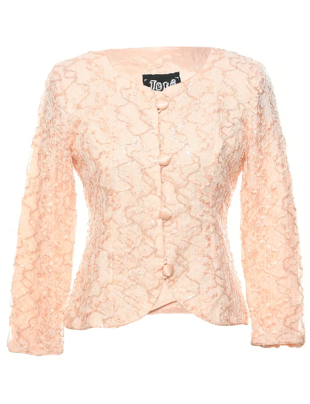 Lace Evening Jacket - M Wool Fabric Cashmere Fabric Tweed Fabric