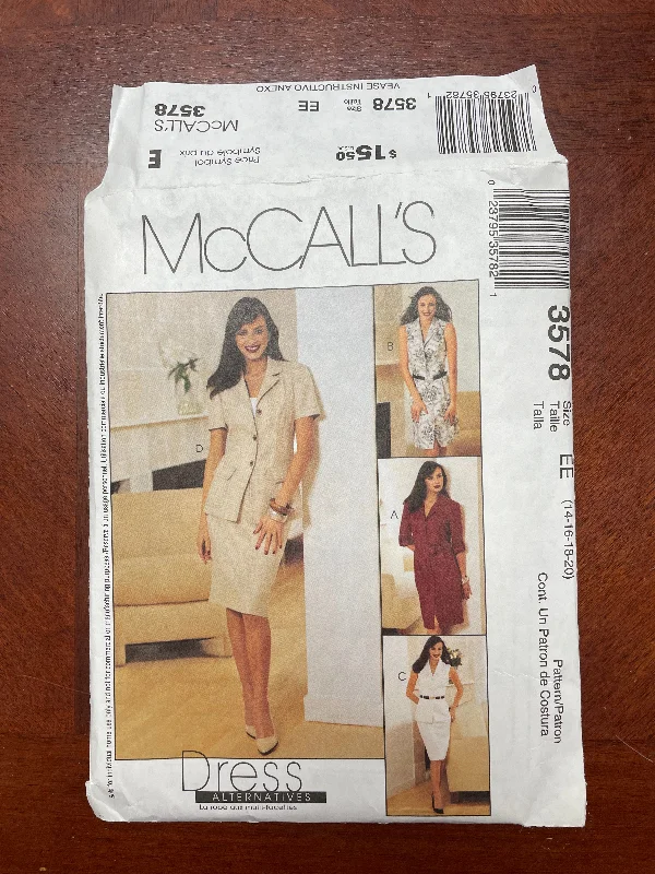 2002 McCall's 3578 Pattern - Dress, Jacket, Top, Skirt and Belt FACTORY FOLDED Striped Jacket Polka Dot Jacket Floral Jacket 2002 McCall's 3578 Pattern - Dress, Jacket, Top, Skirt and Belt FACTORY FOLDED Striped Jacket Polka Dot Jacket Floral Jacket