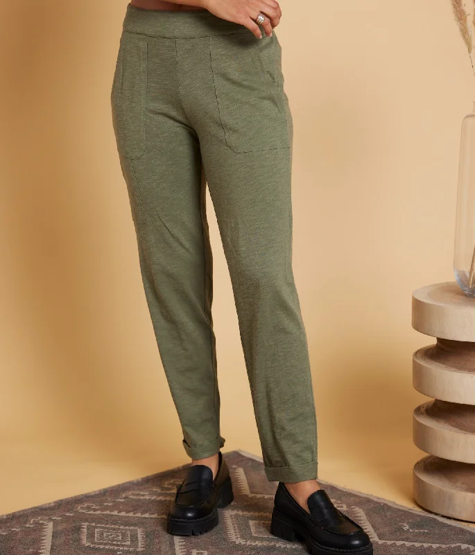 Nolan Pant - Army Relaxed Linen Pants