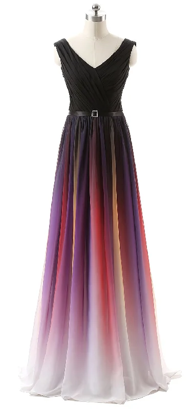 Fading Color Prom Dress, Bridesmaid Dresses, Evening Gown, Graduation School Party Dress, Winter Formal Dress Tunics Sophisticated sleek Fading Color Prom Dress, Bridesmaid Dresses, Evening Gown, Graduation School Party Dress, Winter Formal Dress Tunics Sophisticated sleek