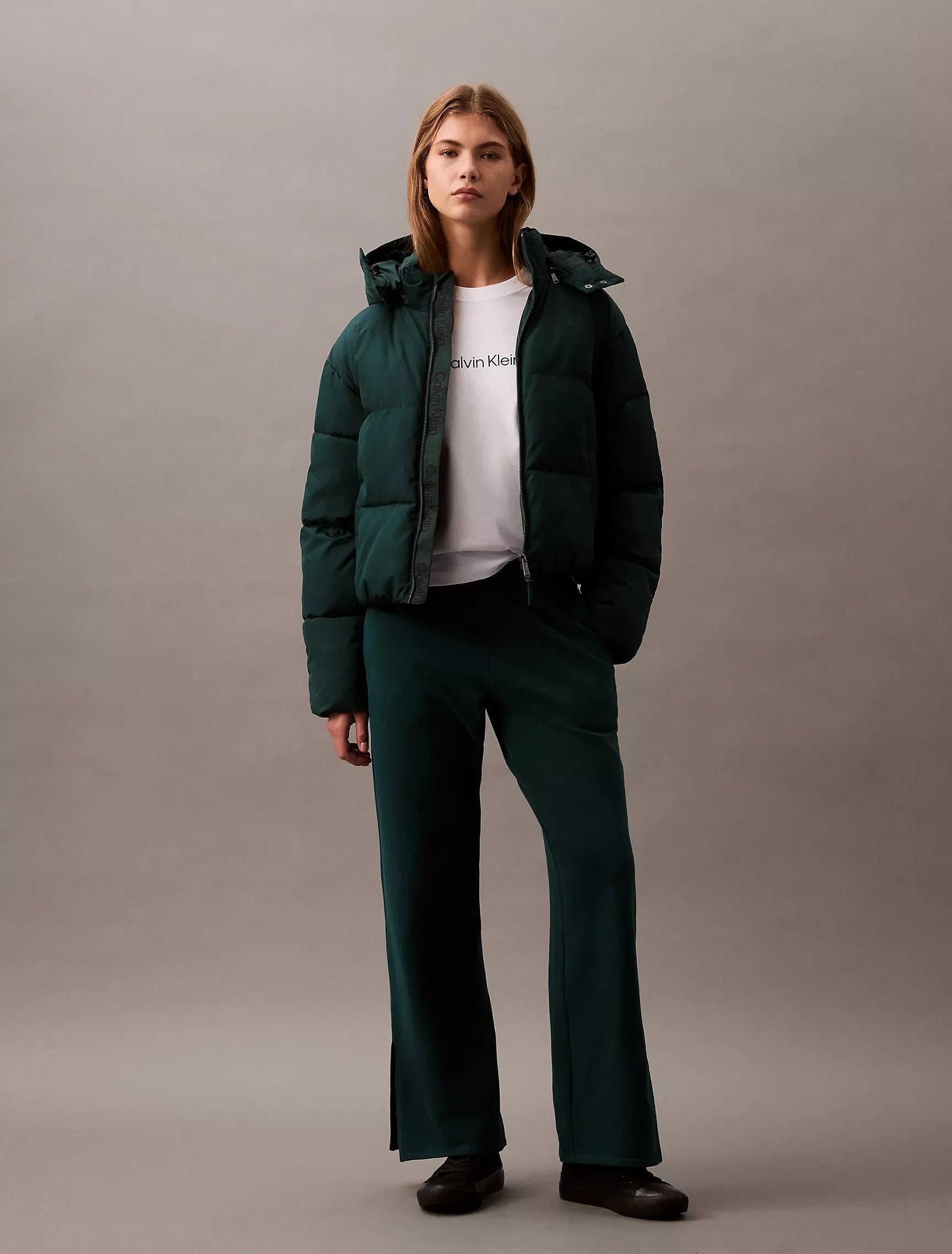 Calvin Klein Cotton Terry Pants - Women Classic Flared Pants