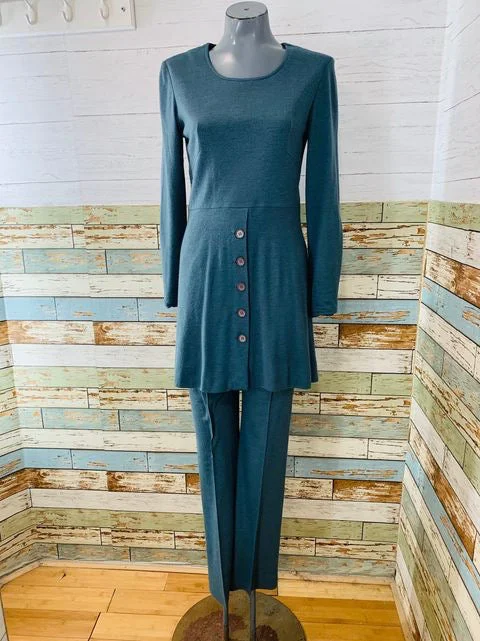 70s Pant & long Sleeve Knit Tunic 2 Piece Set By Clobber Of London Comfortable Fleece Pants
