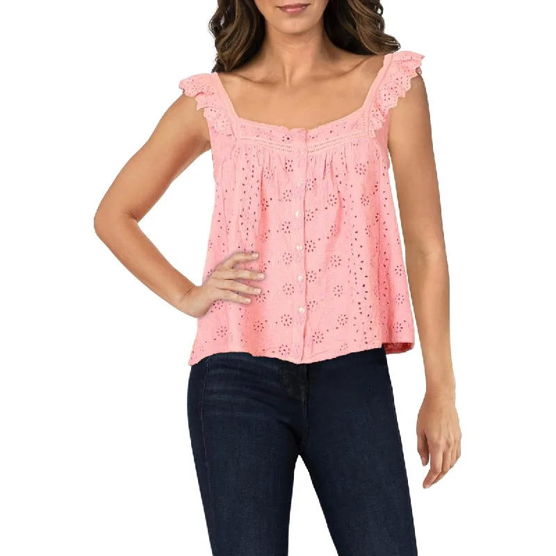 Lucky Brand Womens Lace Trim Eyelet Tank Top trendy tank top