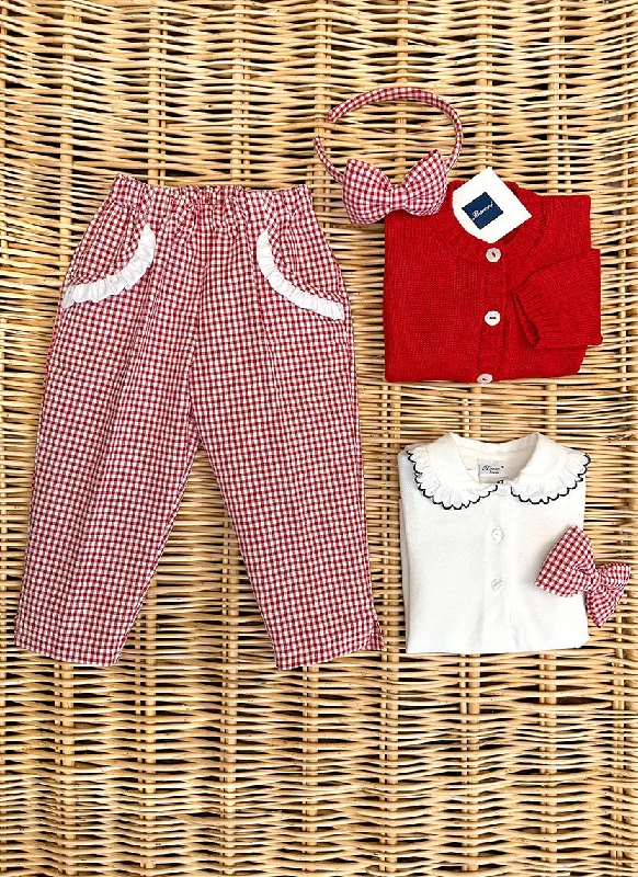 Girly little red check pants Lightweight Jogger Pants