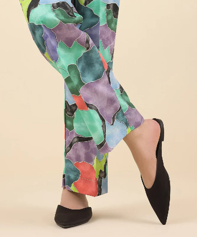 Printed Cambric Straight Pants Trendy Palazzo Pants