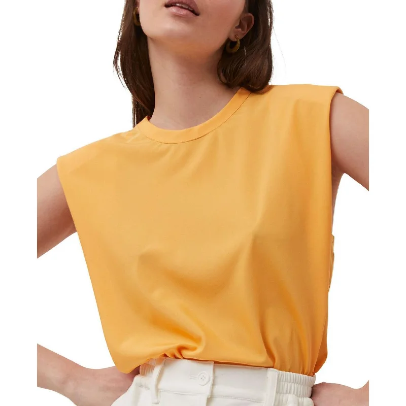 French Connection Womens Crepe Shoulder Pads Tank Top lace tank top