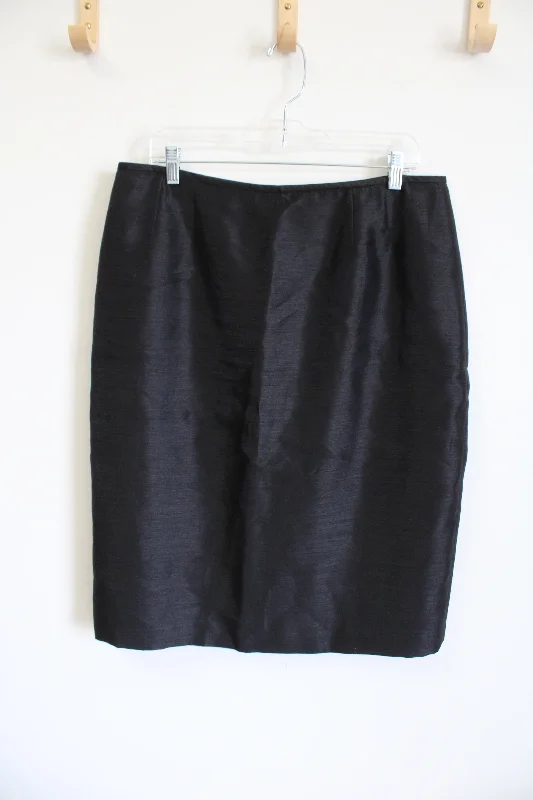 Kasper Black Skirt | 14 satin skirt smooth