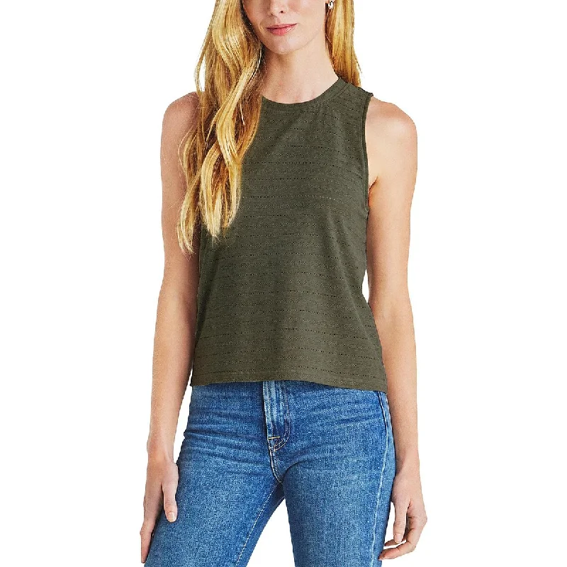 LoveShackFancy Womens Textured Sleeveless Tank Top halter tank top