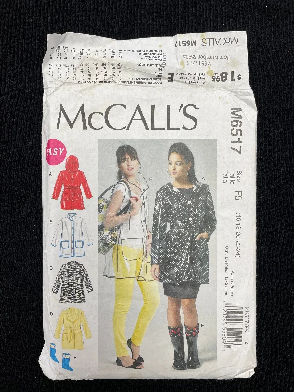 2012 McCall's 6517 Sewing Pattern - Women's Jackets and Boot Liners FACTORY FOLDED One-Shoulder Jacket Off-the-Shoulder Jacket Asymmetrical Jacket 2012 McCall's 6517 Sewing Pattern - Women's Jackets and Boot Liners FACTORY FOLDED One-Shoulder Jacket Off-the-Shoulder Jacket Asymmetrical Jacket