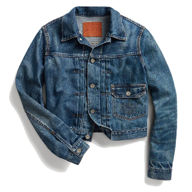 RRL by Ralph Lauren Womens Cropped Denim Jacket Kenney Wash Herringbone Jacket Checkered Jacket Solid Jacket RRL by Ralph Lauren Womens Cropped Denim Jacket Kenney Wash Herringbone Jacket Checkered Jacket Solid Jacket