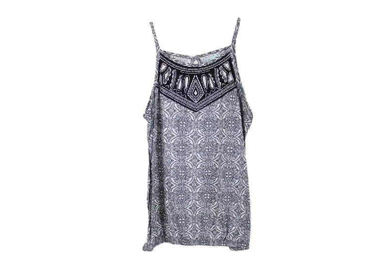 Maurices Gray Pattern Beaded Tank | L flirty tank top