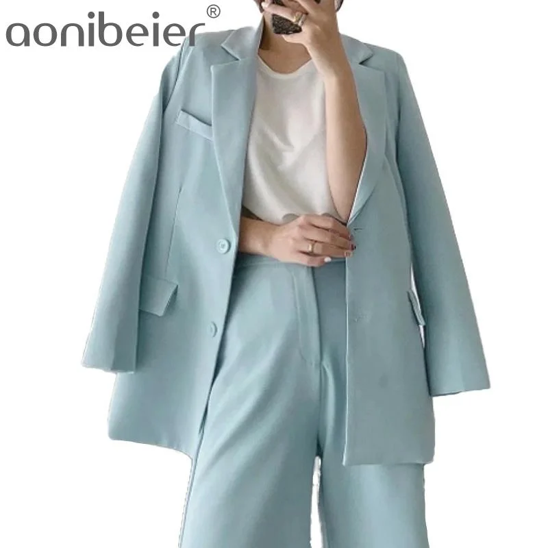 Aonibeier Women Blue Lila Blazers and Jackets Work Office Lady Suit Autumn Loose Single Breasted Casual Solid Female Blazer Coat Zippered Front Buttoned Front Snap Front Aonibeier Women Blue Lila Blazers and Jackets Work Office Lady Suit Autumn Loose Single Breasted Casual Solid Female Blazer Coat Zippered Front Buttoned Front Snap Front