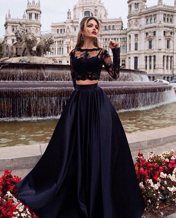 Two Pieces Black Prom Dress 2021, Formal Dress, Evening Dress, Dance Dresses, Graduation Party Dress Tunics Print Colorful Two Pieces Black Prom Dress 2021, Formal Dress, Evening Dress, Dance Dresses, Graduation Party Dress Tunics Print Colorful