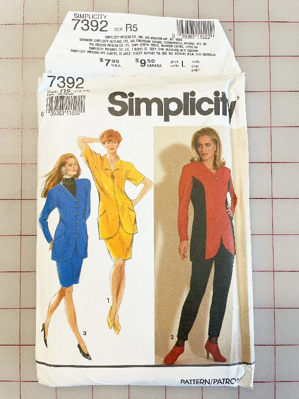SALE 1991 Simplicity 7392 Pattern - Jacket, Skirt and Pants FACTORY FOLDED Nylon Fabric Polyester Fabric Spandex Fabric SALE 1991 Simplicity 7392 Pattern - Jacket, Skirt and Pants FACTORY FOLDED Nylon Fabric Polyester Fabric Spandex Fabric