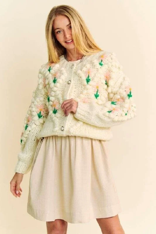 Davi & Dani Floral Pattern Button Down Cardigan Faux Fur Fabric Real Fur Fabric Shearling Fabric Davi & Dani Floral Pattern Button Down Cardigan Faux Fur Fabric Real Fur Fabric Shearling Fabric