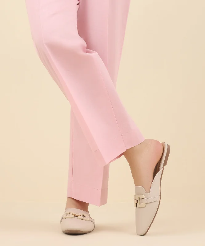 Solid Cambric Straight Pants Classic Chino Pants