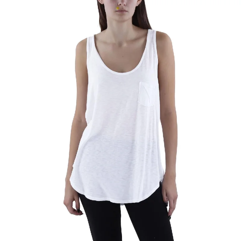 LA Made Womens Scoop Neck Sleeveless Tank Top cutout tank top